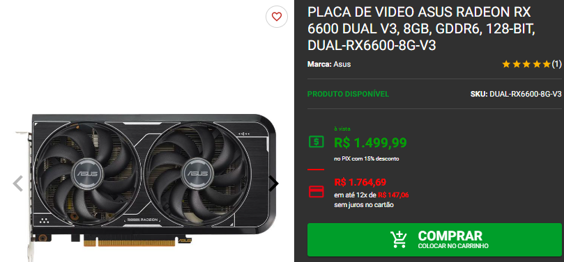 Radeon RX 6600: 3 opções disponíveis no site da Pichau 3 Radeon RX 6600: 3 opções disponíveis no site da Pichau Captura de tela 2024 12 09 172543.png