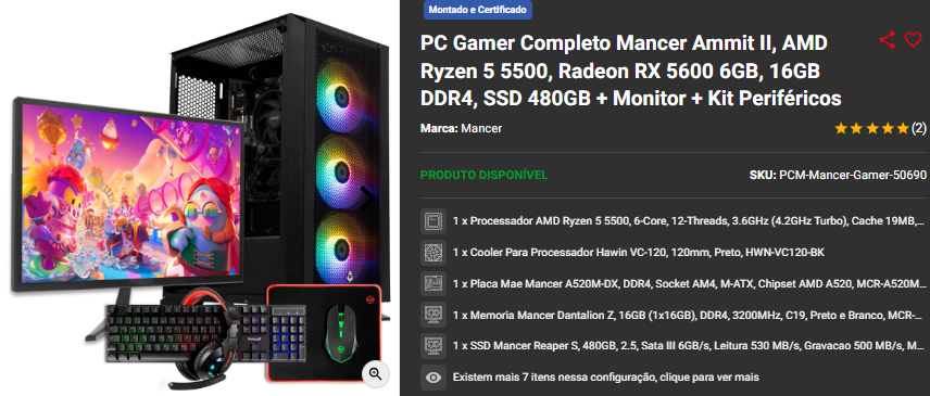 Setup Gamer Completo: 3 opções disponíveis na Pichau 3 Setup Gamer Completo: 3 opções disponíveis na Pichau Captura de tela 2024 12 10 144810.png