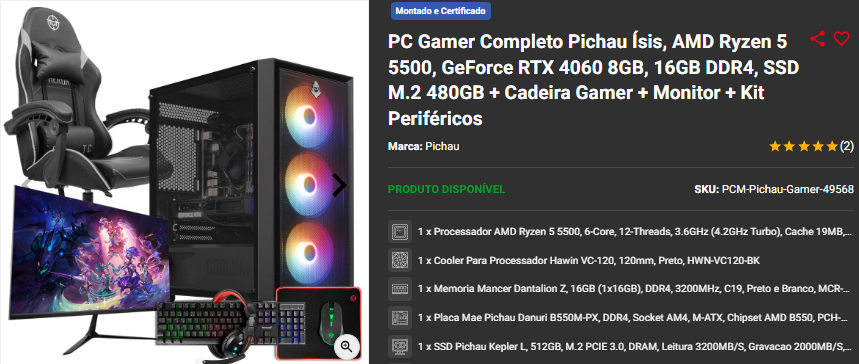 Setup Gamer Completo: 3 opções disponíveis na Pichau 4 Setup Gamer Completo: 3 opções disponíveis na Pichau Captura de tela 2024 12 10 145039.png