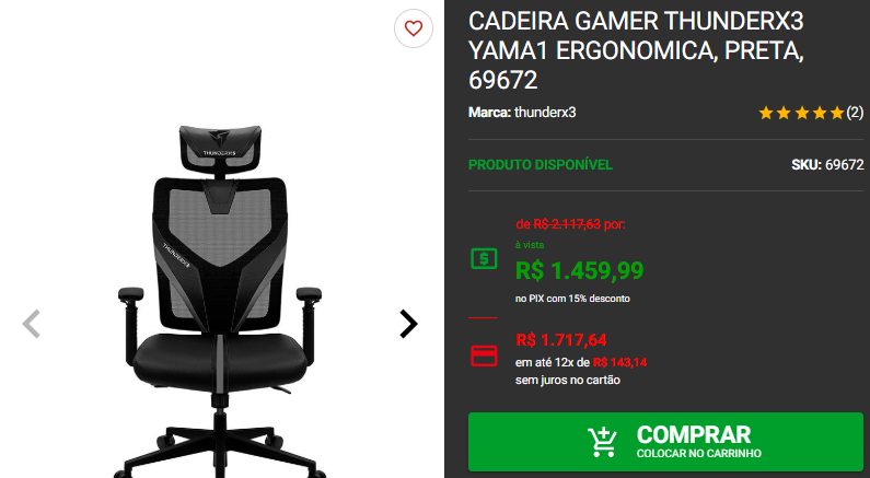 Cadeira gamer: 3 opções em promoção no site da Pichau 3 Cadeira gamer: 3 opções em promoção no site da Pichau Captura de tela 2024 12 10 162752.png