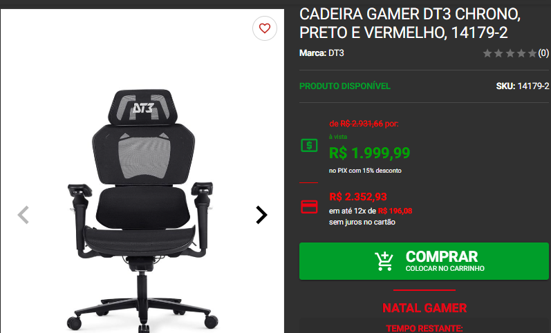 Cadeira gamer: 3 opções em promoção no site da Pichau 4 Cadeira gamer: 3 opções em promoção no site da Pichau Captura de tela 2024 12 10 163007.png