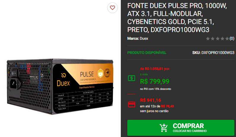 Fonte Gamer: 3 opções de alta eficiência energética em promoção Captura de tela 2024 12 10 163706.png