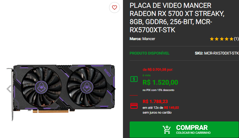 Review da Mancer RX 5700 XT Streaky: ainda vale a pena em 2024? 3 Review da Mancer RX 5700 XT Streaky: ainda vale a pena em 2024? Captura de tela 2024 12 12 160936.png