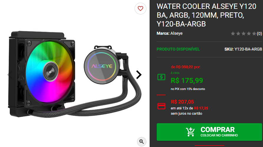 Water cooler 120mm: 3 opções em promoção na Pichau Captura de tela 2024 12 12 180909.png