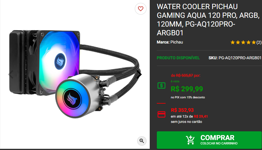 Water cooler 120mm: 3 opções em promoção na Pichau Captura de tela 2024 12 12 182146.png