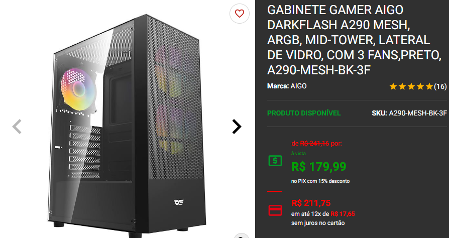 Gabinete gamer: 3 opções com fans inclusos na Pichau 3 Gabinete gamer: 3 opções com fans inclusos na Pichau Captura de tela 2024 12 13 175500.png