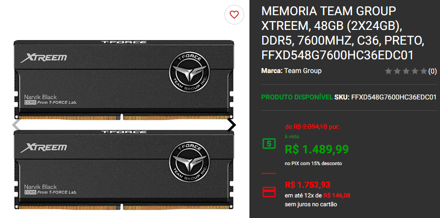 Memória DDR5: 3 opções em promoção no site da Pichau Captura de tela 2024 12 16 174256.png