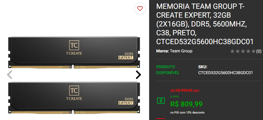 Memória DDR5: 3 opções em promoção no site da Pichau Captura de tela 2024 12 16 175503.png