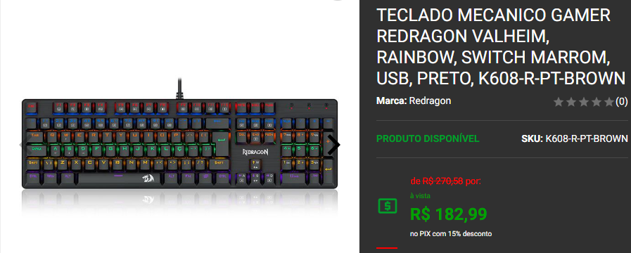 Teclado Mecânico: 3 opções por R$ 300 no site da Pichau Captura de tela 2024 12 16 181847.png