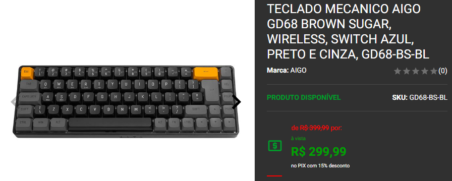 Teclado Mecânico: 3 opções por R$ 300 no site da Pichau Captura de tela 2024 12 16 182848.png