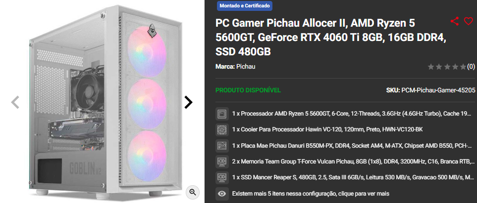 PC Gamer completo: 3 opções com RTX 4060 Captura de tela 2024 12 17 195343.png