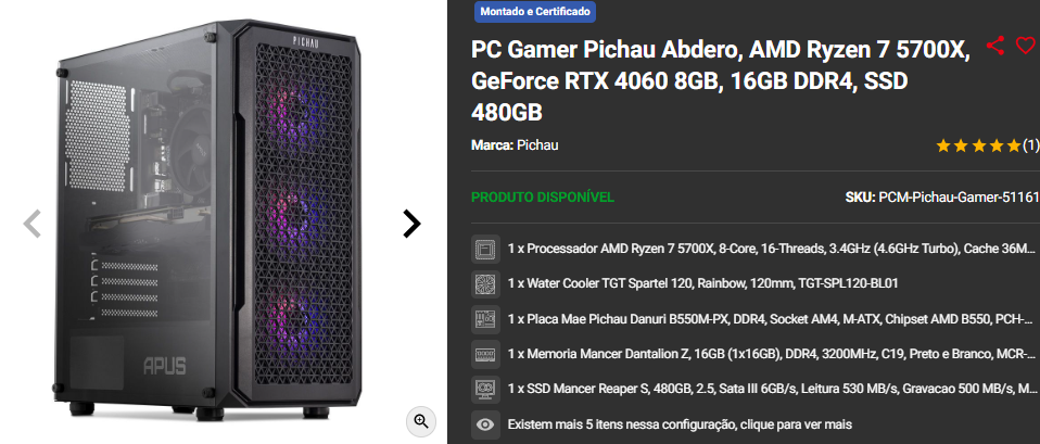 PC Gamer completo: 3 opções com RTX 4060 Captura de tela 2024 12 17 200236.png