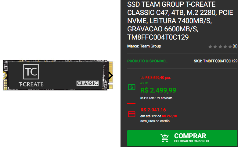 SSD M.2: 3 opções com armazenamento de sobra em promoção 3 SSD M.2: 3 opções com armazenamento de sobra em promoção Captura de tela 2024 12 17 222932.png