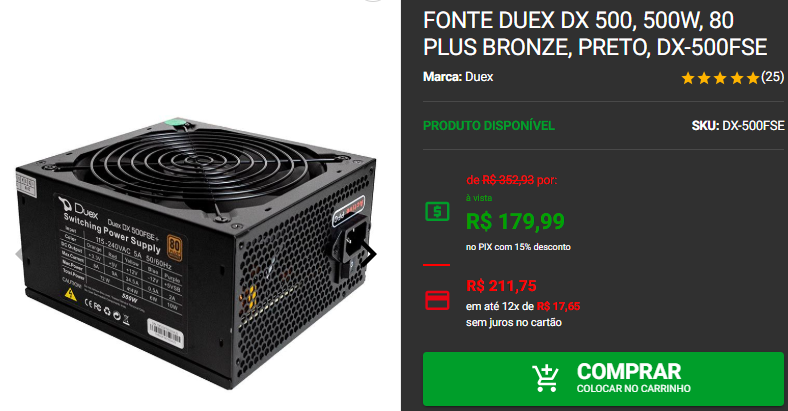 Fonte de alimentação: 3 opções por menos de R$ 200 3 Fonte de alimentação: 3 opções por menos de R$ 200 Captura de tela 2024 12 18 172912.png