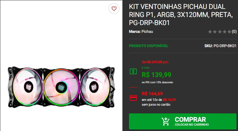 Ventoinhas: 3 opções de kit ventoinhas na Pichau Captura de tela 2024 12 19 122230.png