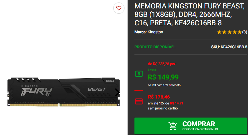 Memória RAM DDR4: 3 opções em promoção na Pichau 3 Memória RAM DDR4: 3 opções em promoção na Pichau Captura de tela 2024 12 19 171443.png
