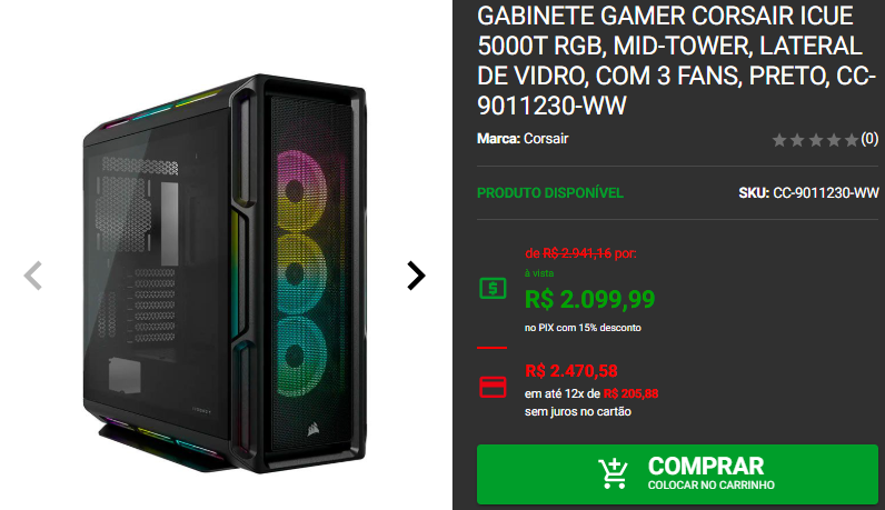 Gabinete mid-tower: 3 opções em promoção na Pichau Captura de tela 2024 12 19 180540.png