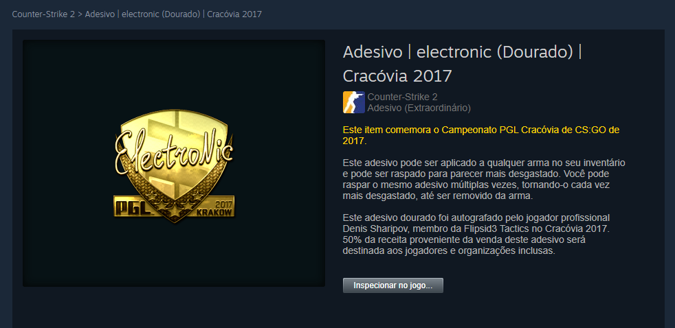 CS2: Veja stickers mais caros do jogo na Steam imagem 2024 12 19 141806463.png