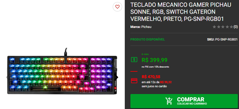 Teclado mecânico: 3 opções em destaque no site da Pichau 3 Teclado mecânico: 3 opções em destaque no site da Pichau Captura de tela 2025 01 07 101022.png