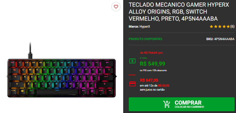 Teclado mecânico: 3 opções em destaque no site da Pichau 4 Teclado mecânico: 3 opções em destaque no site da Pichau Captura de tela 2025 01 07 101333.png
