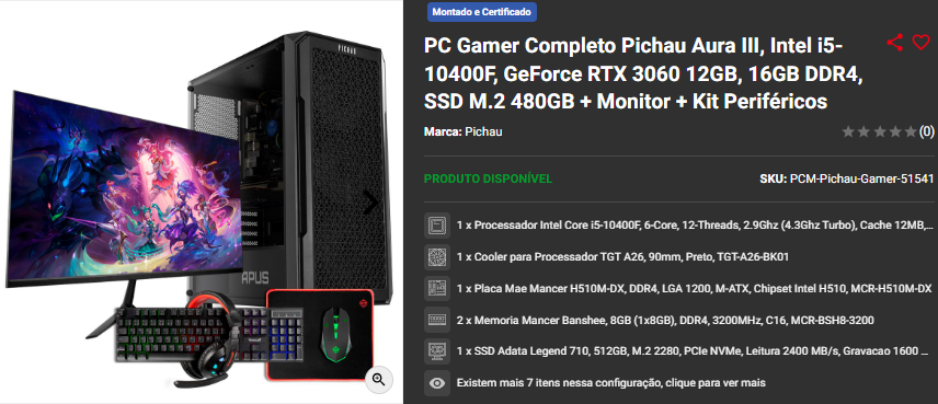 Promoção de PC Gamer: 3 opções de destaque no site da Pichau 3 Promoção de PC Gamer: 3 opções de destaque no site da Pichau Captura de tela 2025 01 07 121713.png