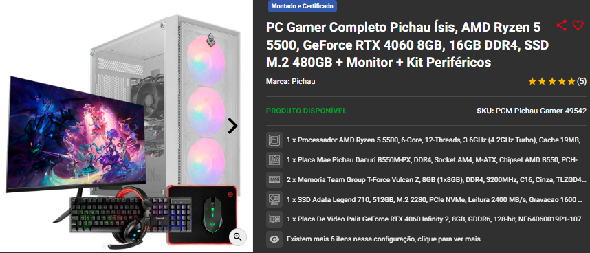Promoção de PC Gamer: 3 opções de destaque no site da Pichau 4 Promoção de PC Gamer: 3 opções de destaque no site da Pichau Captura de tela 2025 01 07 123801.png