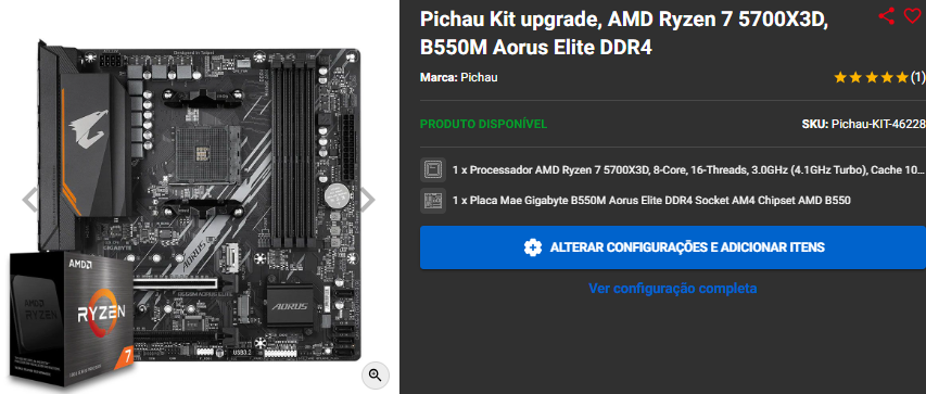Kit Upgrade em promoção: 3 opções de disponíveis na Pichau 3 Kit Upgrade em promoção: 3 opções de disponíveis na Pichau Captura de tela 2025 01 07 150627.png