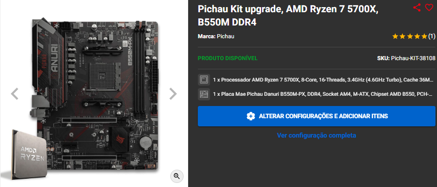 Kit Upgrade em promoção: 3 opções de disponíveis na Pichau 4 Kit Upgrade em promoção: 3 opções de disponíveis na Pichau Captura de tela 2025 01 07 150937.png