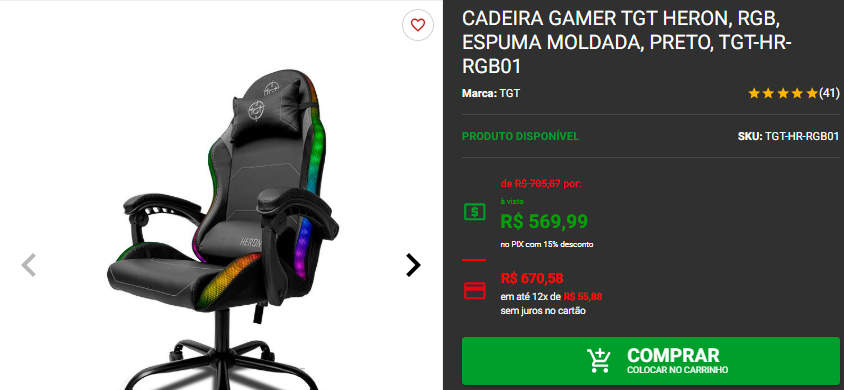 Cadeira gamer em promoção: 3 opções disponíveis na Pichau 2 Cadeira gamer em promoção: 3 opções disponíveis na Pichau Captura de tela 2025 01 08 123813.png