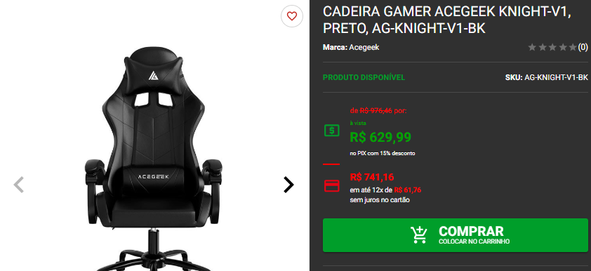 Cadeira gamer em promoção: 3 opções disponíveis na Pichau 3 Cadeira gamer em promoção: 3 opções disponíveis na Pichau Captura de tela 2025 01 08 124052.png
