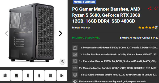 PC Gamer em promoção: 3 opções por menos de R$ 5.000 4 PC Gamer em promoção: 3 opções por menos de R$ 5.000 Captura de tela 2025 01 10 163317.png