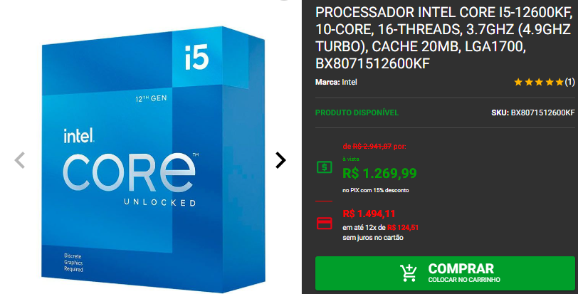 Processador Intel em promoção: 3 opções disponíveis na Pichau Captura de tela 2025 01 10 164901.png