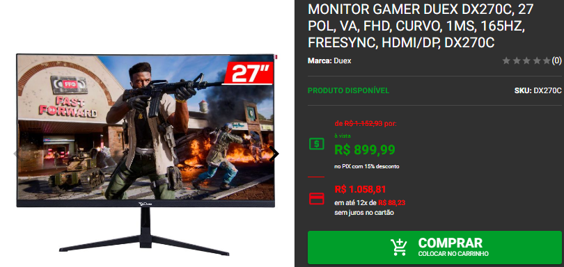 Monitor gamer em promoção: 3 opções disponíveis na Pichau 3 Monitor gamer em promoção: 3 opções disponíveis na Pichau Captura de tela 2025 01 10 172144.png