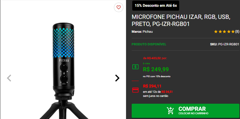 Microfones em promoção: 3 opções disponíveis na Pichau 3 Microfones em promoção: 3 opções disponíveis na Pichau Captura de tela 2025 01 13 171518.png