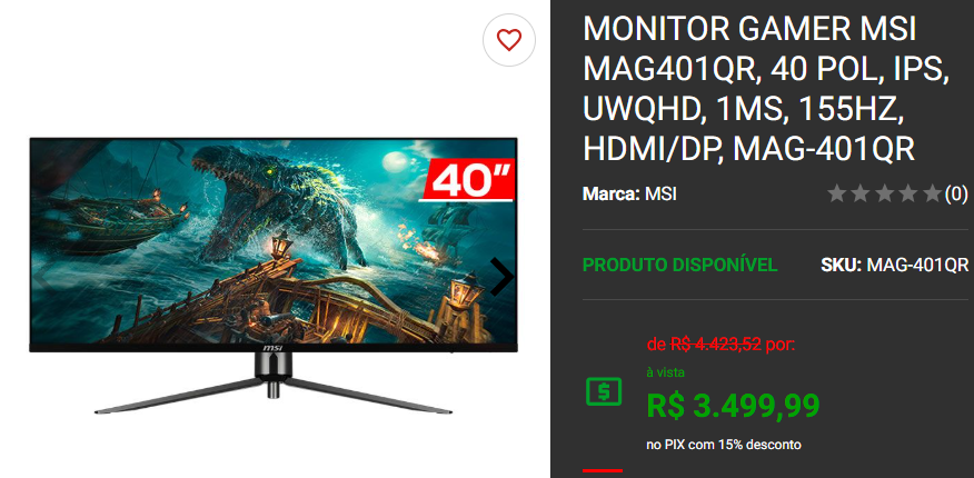 Monitor Gamer: 3 opções para jogos competitivos na Pichau Captura de tela 2025 01 15 151742.png