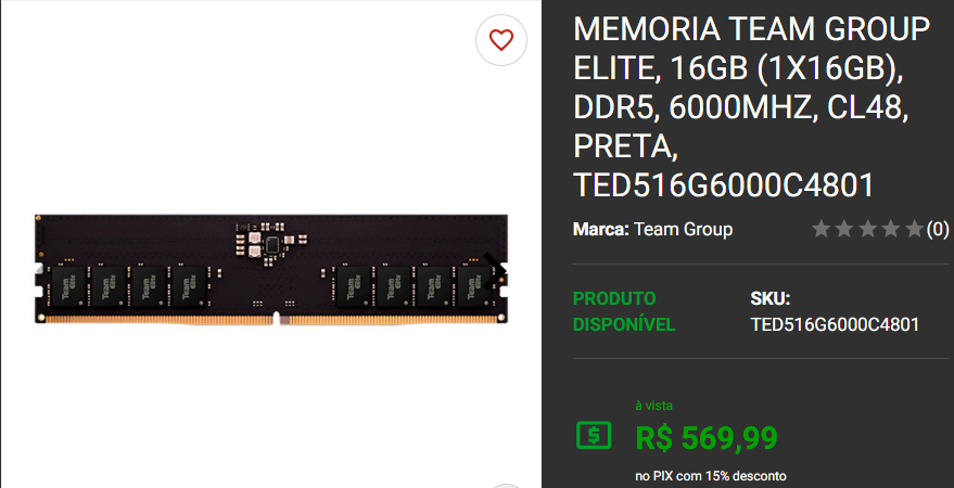 Memória RAM: 3 opções DDR5 disponíveis na Pichau 3 Memória RAM: 3 opções DDR5 disponíveis na Pichau Captura de tela 2025 01 15 155121.png