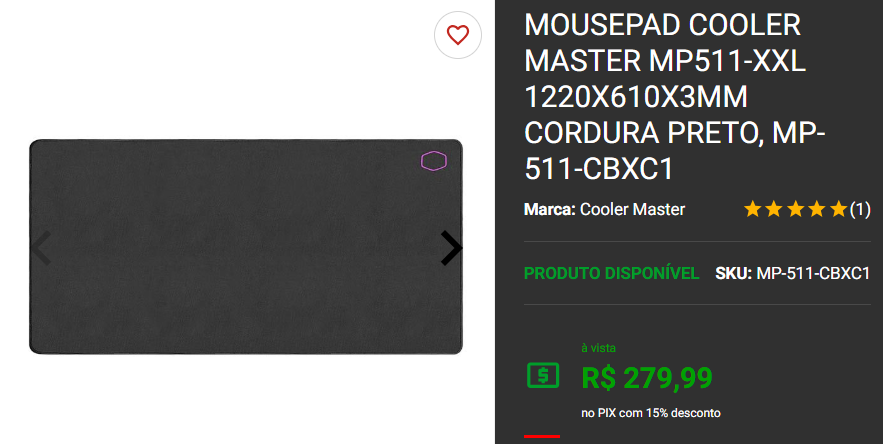 Mousepad em promoção: 3 opções de diferentes tamanhos na Pichau Captura de tela 2025 01 16 124702.png