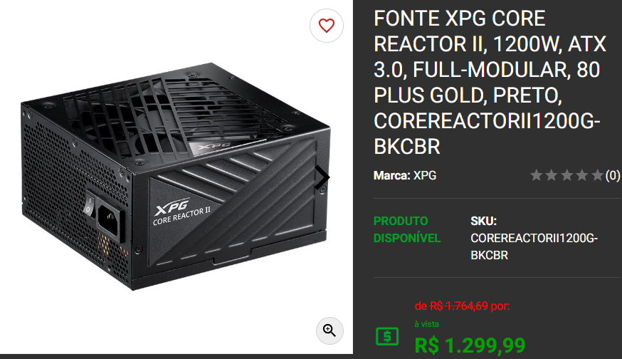 Fonte 80 Plus Gold: 3 opções em promoção no site da Pichau Captura de tela 2025 01 16 141339.png