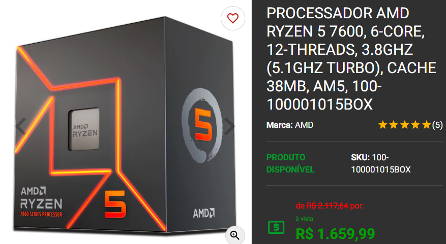 Processador AMD: 3 opções disponíveis no site da Pichau Captura de tela 2025 01 16 151016.png