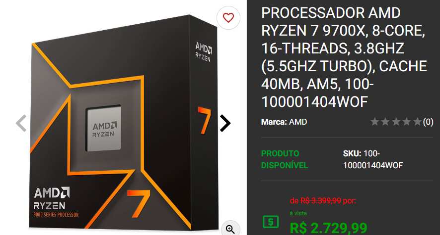 Processador AMD: 3 opções disponíveis no site da Pichau Captura de tela 2025 01 16 152736.png