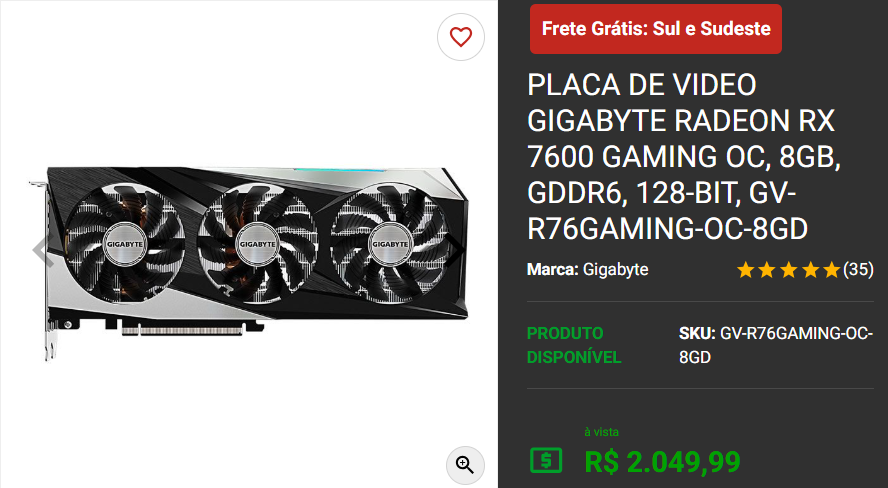 Placa de Vídeo AMD: 3 opções de diferentes características na Pichau 4 Placa de Vídeo AMD: 3 opções de diferentes características na Pichau Captura de tela 2025 01 17 174829.png
