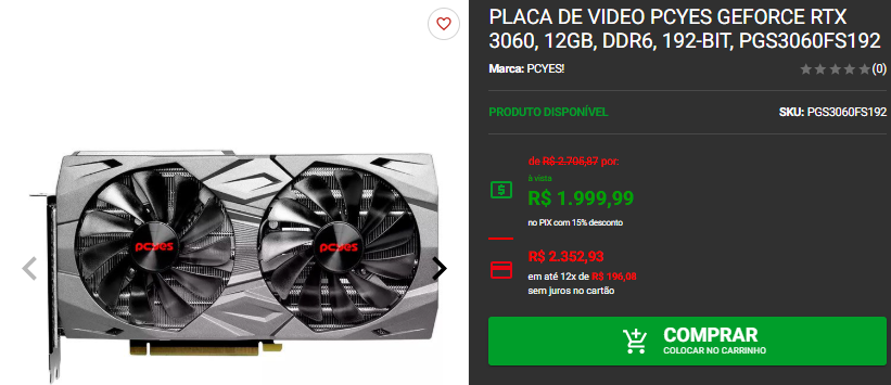 Placa de Vídeo GeForce: 3 opções em promoção na Pichau Captura de tela 2025 01 21 134804.png