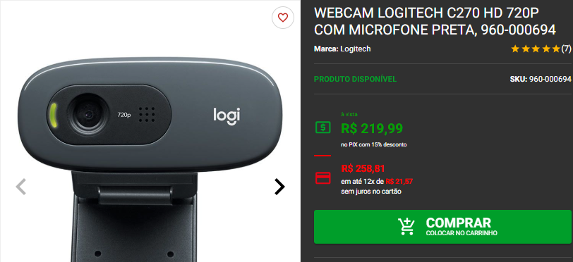 WebCam: 3 opções disponíveis na Pichau por menos de R$ 300 Captura de tela 2025 01 22 181722.png
