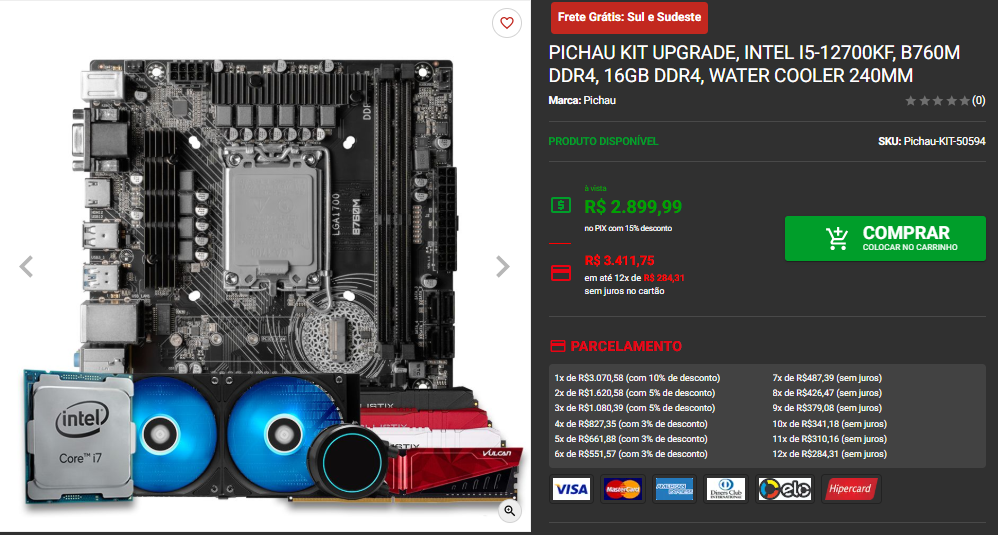 Kit Upgrade: 3 opções em promoção no site da Pichau 4 Kit Upgrade: 3 opções em promoção no site da Pichau Captura de tela 2025 01 22 185147.png