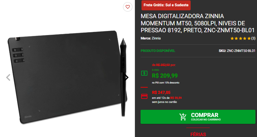 Mesa digitalizadora: 3 opções disponíveis na Pichau 2 Mesa digitalizadora: 3 opções disponíveis na Pichau Captura de tela 2025 01 23 150454.png