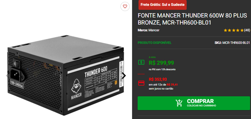 Fonte Gamer: 3 opções disponíveis por menos de R$ 300 Captura de tela 2025 01 23 163059.png