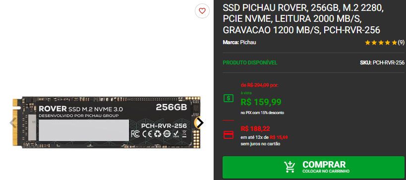 SSD em promoção: 3 opções de diferentes categorias na Pichau Captura de tela 2025 01 24 153958.png