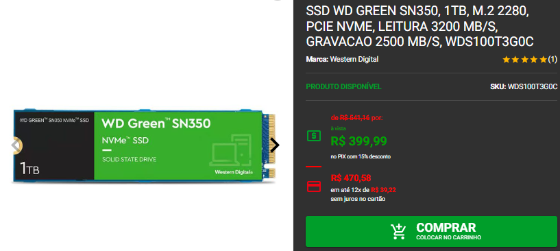 SSD em promoção: 3 opções de diferentes categorias na Pichau Captura de tela 2025 01 24 154213.png