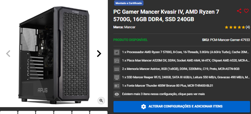 PC Gamer em promoção: 3 opções de entrada com GPU integrada 4 PC Gamer em promoção: 3 opções de entrada com GPU integrada Captura de tela 2025 01 27 162310.png