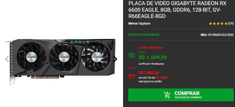 Placa de vídeo: 3 opções de GPU por menos de R$2.000 no site da Pichau 2 Placa de vídeo: 3 opções de GPU por menos de R$2.000 no site da Pichau Captura de tela 2025 01 27 171000.png